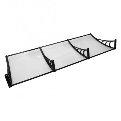 Estink 106.3" x 39.4" window awning,Overhead  Canopy Decorator Patio Cover Clear Polycarbonate Outdoor Cover   